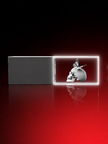 01_Totenschädel mit Schmetterling - USB-Stick, LED weiß, 64 GB_80